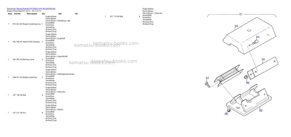 Komatsu pc3000-6 s/n 06334 Parts catalog cover Page 2