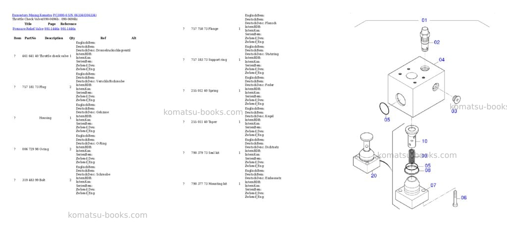 Komatsu pc3000-6 s/n 06334 Parts catalog cover Page 7