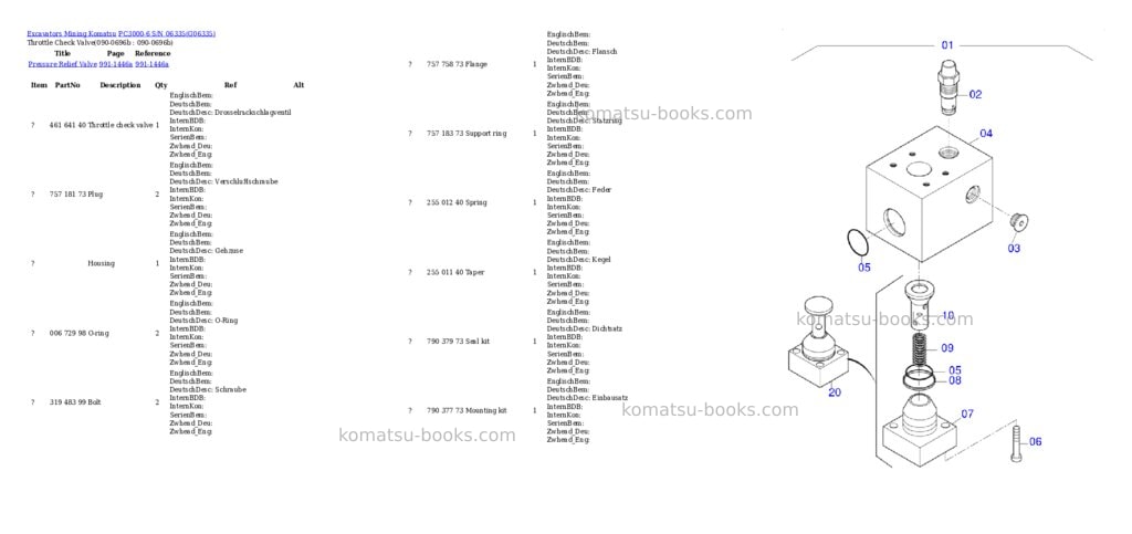 Komatsu pc3000-6 s/n 06335 Parts catalog cover Page 7
