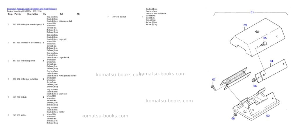 Komatsu pc3000-6 s/n 06337 Parts catalog cover