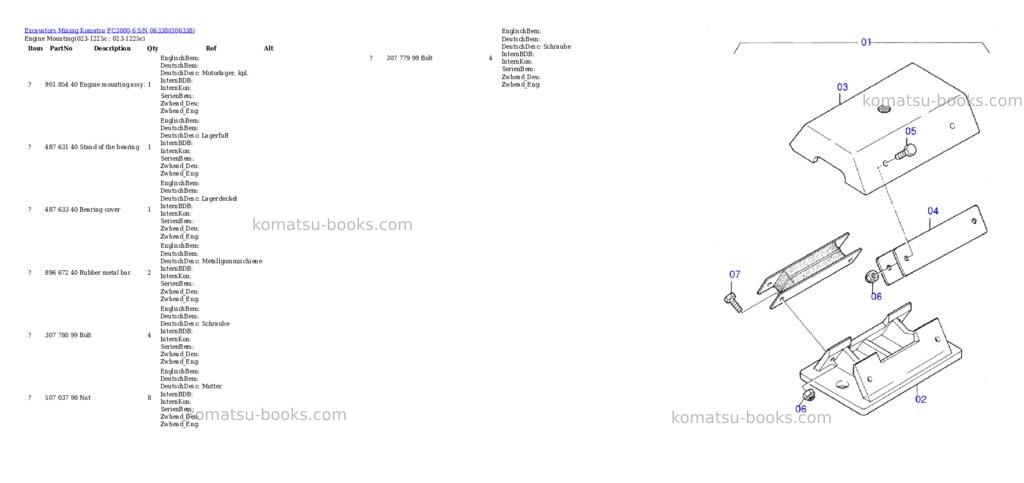 Komatsu PC3000-6 S/N 06338 Parts catalog cover