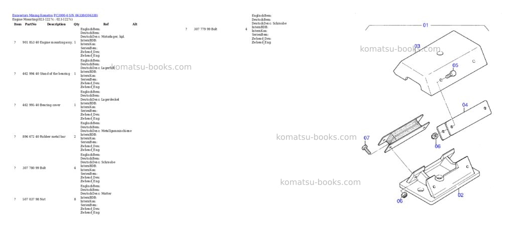Komatsu PC3000-6 S/N 06338 Parts catalog cover Page 2