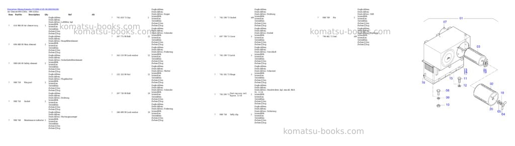 Komatsu PC3000-6 S/N 06338 Parts catalog cover Page 9