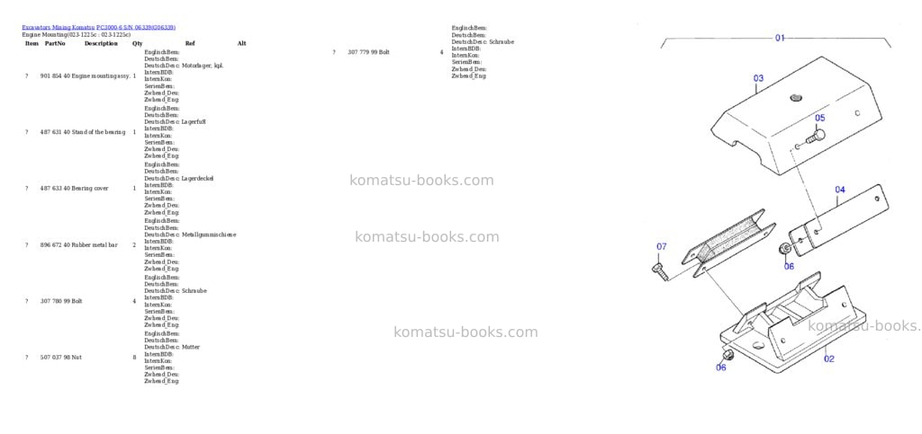 Komatsu PC3000-6 S/N 06339 Parts catalog cover