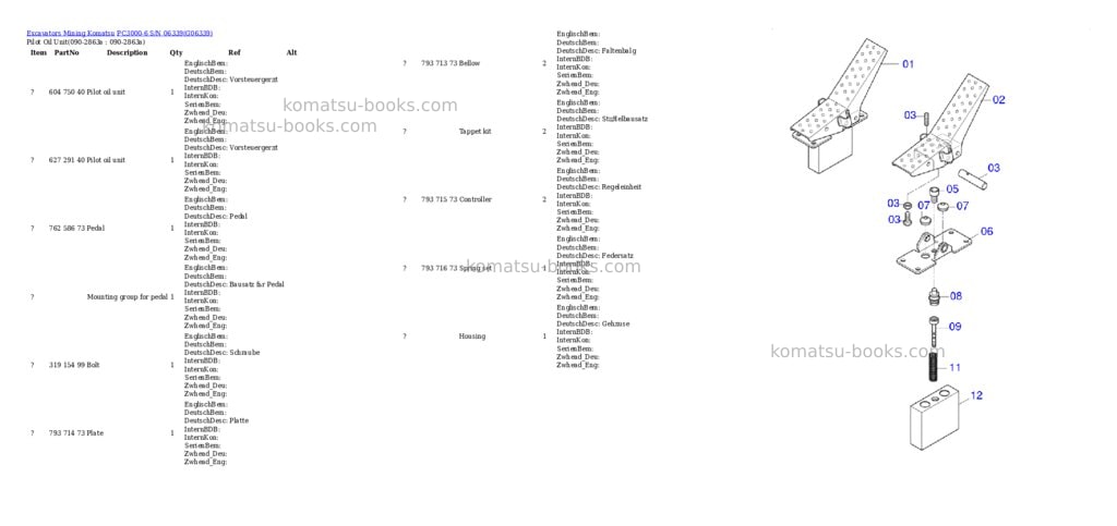 Komatsu PC3000-6 S/N 06339 Parts catalog cover Page 8