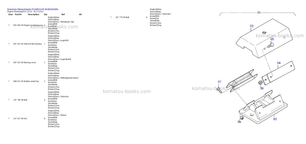 Komatsu pc3000-6 s/n 06340 Parts catalog cover