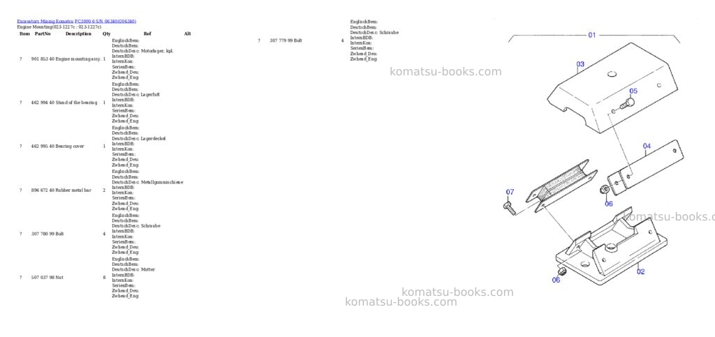 Komatsu pc3000-6 s/n 06340 Parts catalog cover Page 2