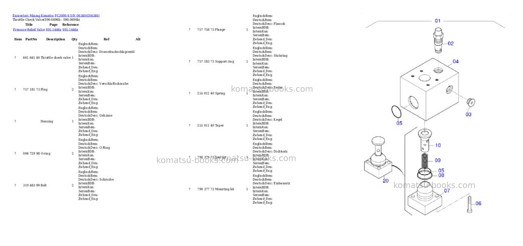Komatsu pc3000-6 s/n 06340 Parts catalog cover Page 8