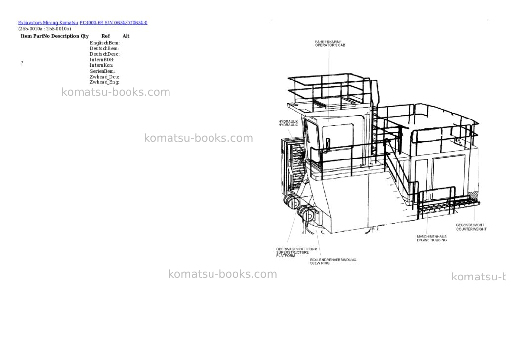 Komatsu PC3000-6E S/N 06343 Parts catalog cover Page 9