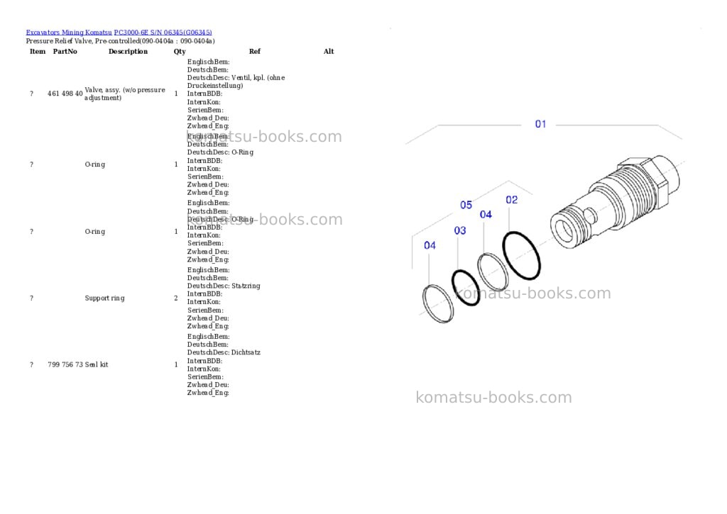 Komatsu PC3000-6E S/N 06345 Parts catalog cover Page 3