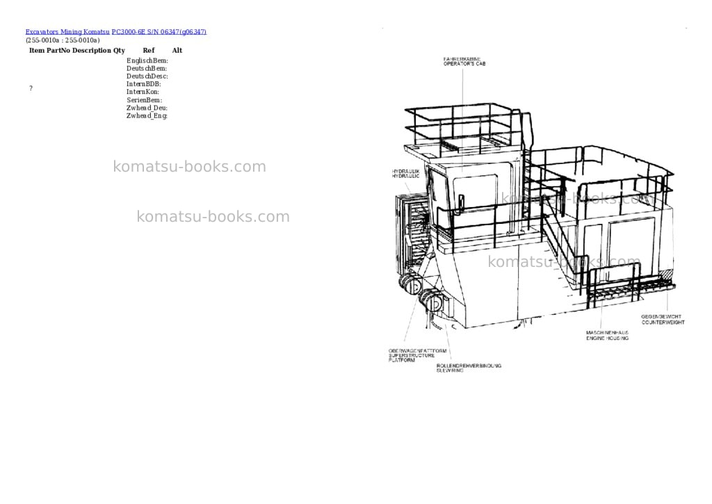 Komatsu PC3000-6E S/N 06347 Parts catalog cover Page 9
