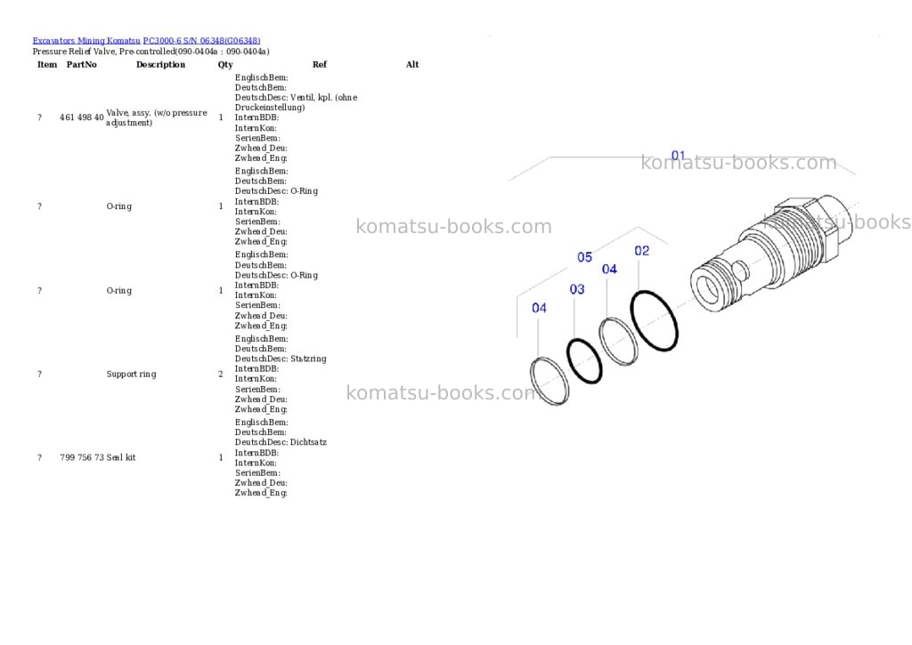 Komatsu PC3000-6 S/N 06348 Parts catalog cover Page 5