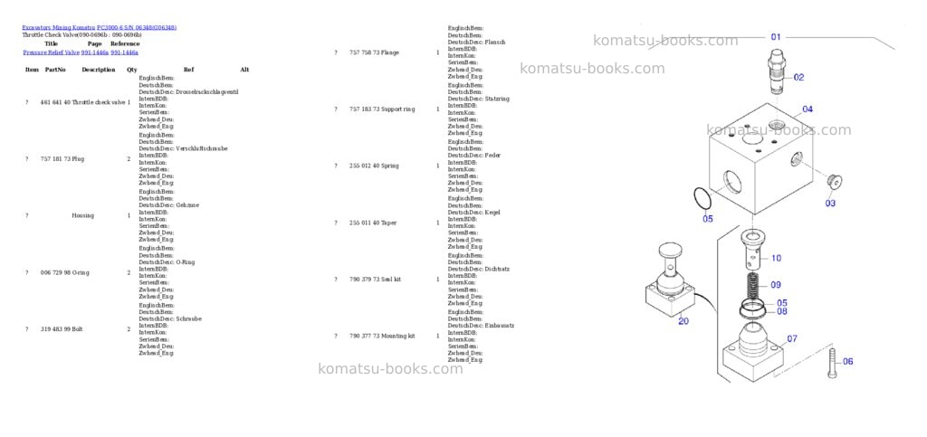 Komatsu PC3000-6 S/N 06348 Parts catalog cover Page 7