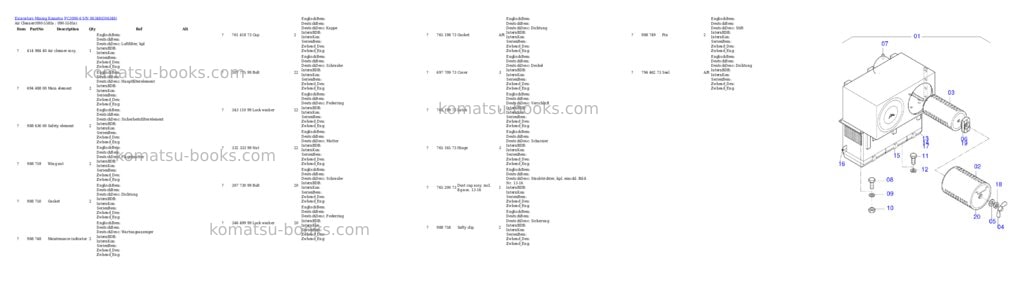 Komatsu PC3000-6 S/N 06348 Parts catalog cover Page 9