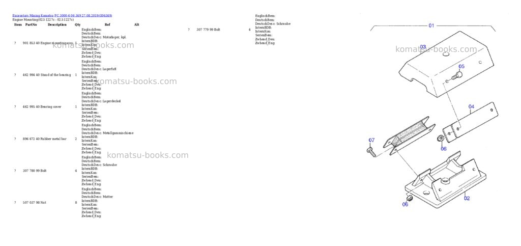 Komatsu PC 3000-6 06 349 27.08.2019 Parts catalog cover Page 2