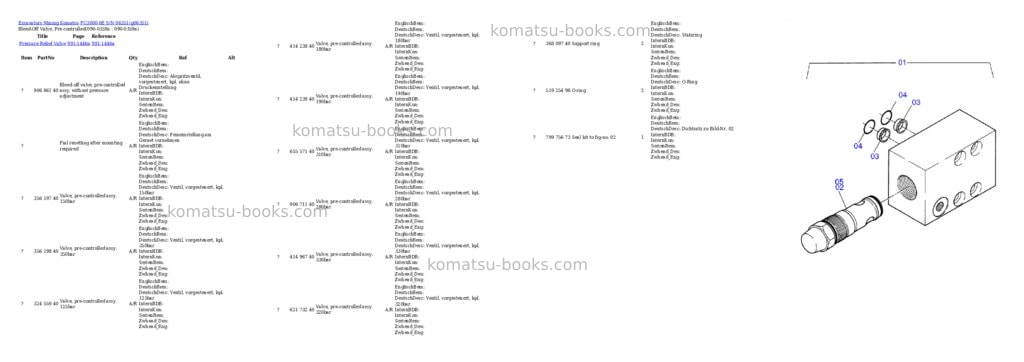 Komatsu PC3000-6E S/N 06351 Parts catalog cover