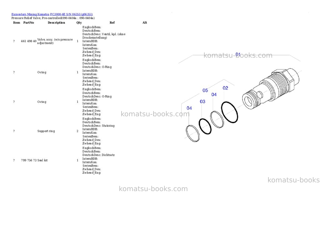Komatsu PC3000-6E S/N 06351 Parts catalog cover Page 3