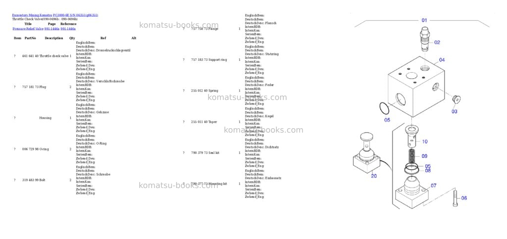 Komatsu PC3000-6E S/N 06351 Parts catalog cover Page 5