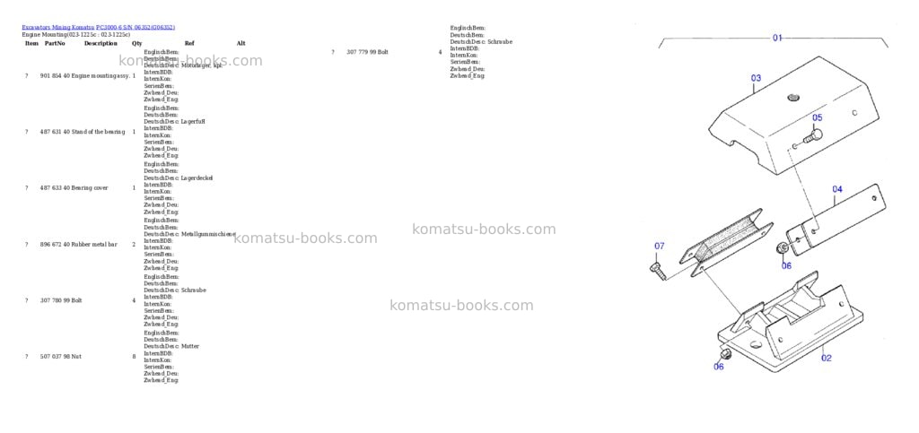 Komatsu PC3000-6 S/N 06352 Parts catalog cover