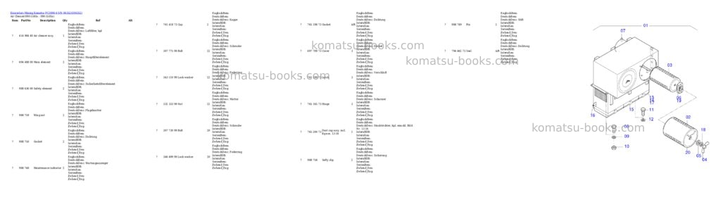 Komatsu PC3000-6 S/N 06352 Parts catalog cover Page 9
