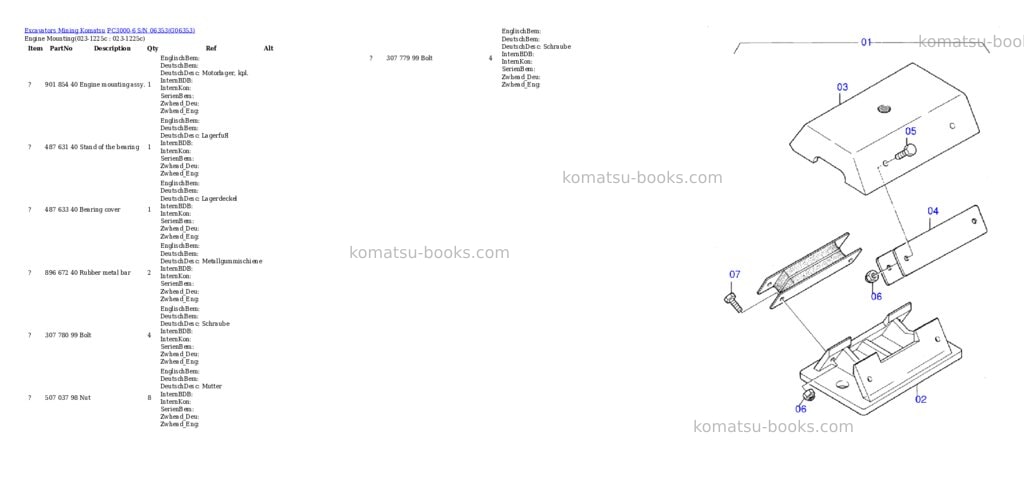Komatsu PC3000-6 S/N 06353 Parts catalog cover