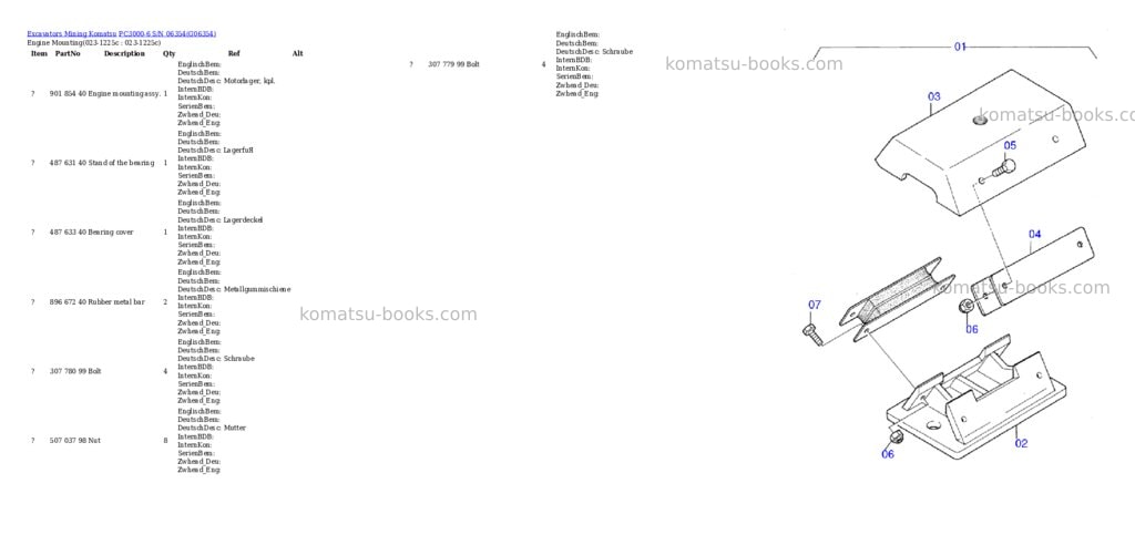 Komatsu PC3000-6 S/N 06354 Parts catalog cover Komatsu PC3000-6 S/N 06354 Parts catalog cover