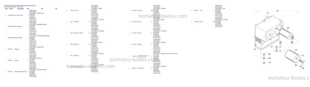 Komatsu PC3000-6 S/N 06354 Parts catalog cover Page 9 Komatsu PC3000-6 S/N 06354 Parts catalog cover Page 9