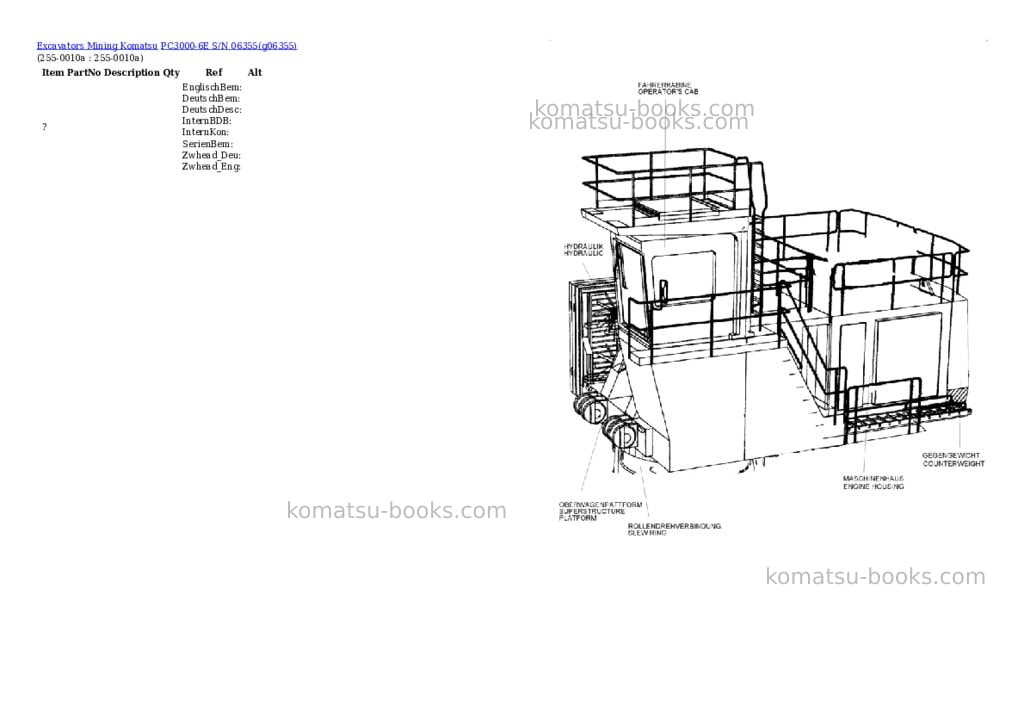 Komatsu PC3000-6E S/N 06355 Parts catalog cover Page 8