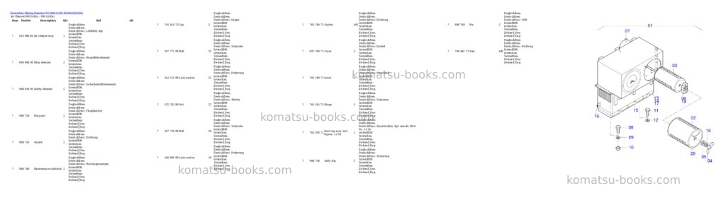 Komatsu PC3000-6 S/N 06356 Parts catalog cover Page 9