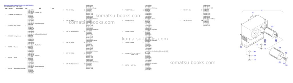 Komatsu PC3000-6 S/N 06357 Parts catalog cover Page 8