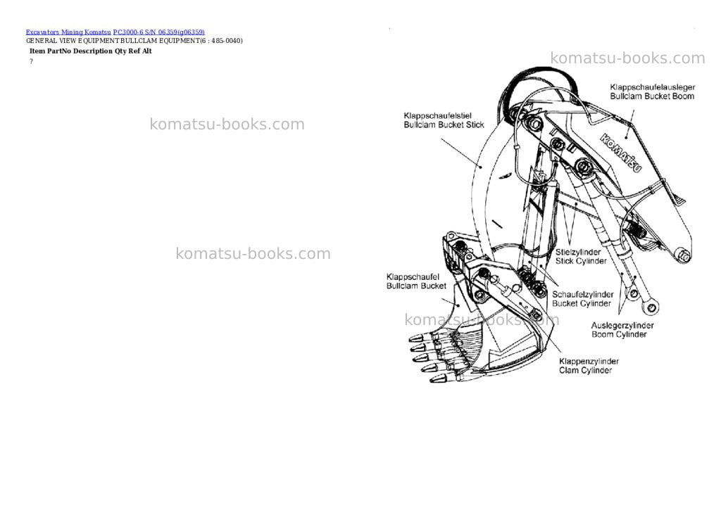 Komatsu PC3000-6 S/N 06359 Parts catalog cover Page 3