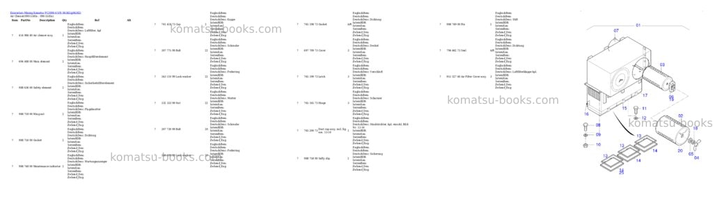 Komatsu PC3000-6 S/N 06362 Parts catalog cover Page 8