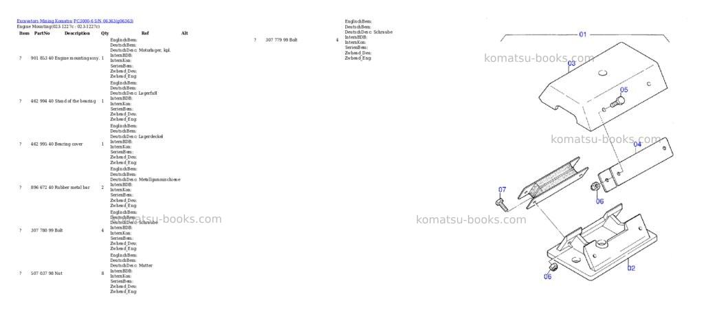 Komatsu PC3000-6 S/N 06363 Parts catalog cover Page 2