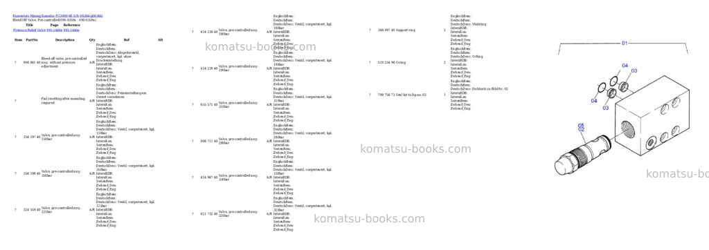 Komatsu PC3000-6E S/N 06364 Parts catalog cover
