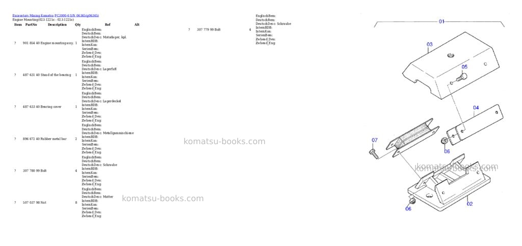 Komatsu PC3000-6 S/N 06365 Parts catalog cover
