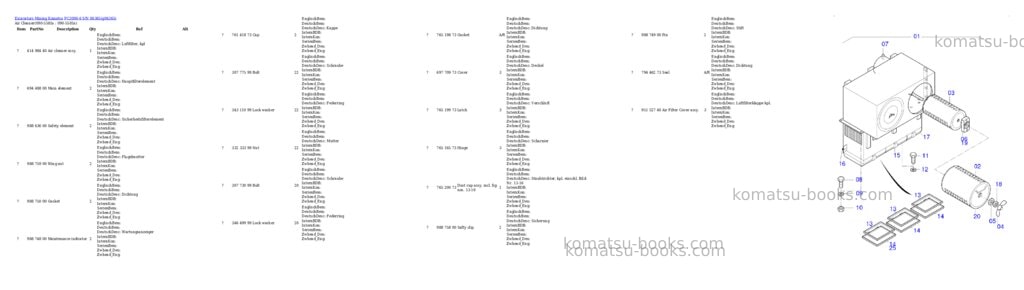 Komatsu PC3000-6 S/N 06365 Parts catalog cover Page 8