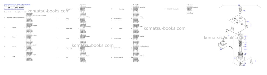 Komatsu PC3000-6 S/N 06366 Parts catalog cover
