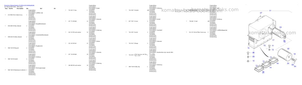 Komatsu PC3000-6 S/N 06366 Parts catalog cover Page 3
