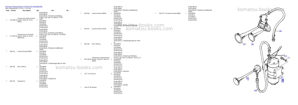Komatsu PC3000-6 S/N 06366 Parts catalog cover Page 5