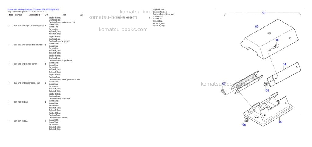 Komatsu PC3000-6 S/N 06367 Parts catalog cover