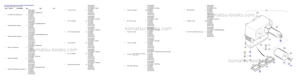Komatsu PC3000-6 S/N 06367 Parts catalog cover Page 7