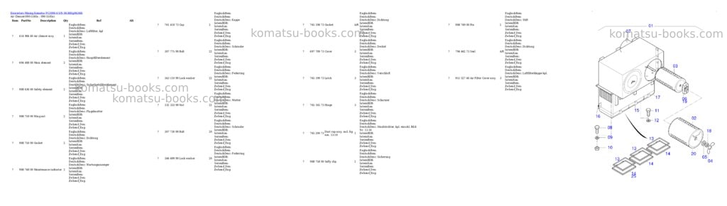 Komatsu PC3000-6 S/N 06368 Parts catalog cover Page 7
