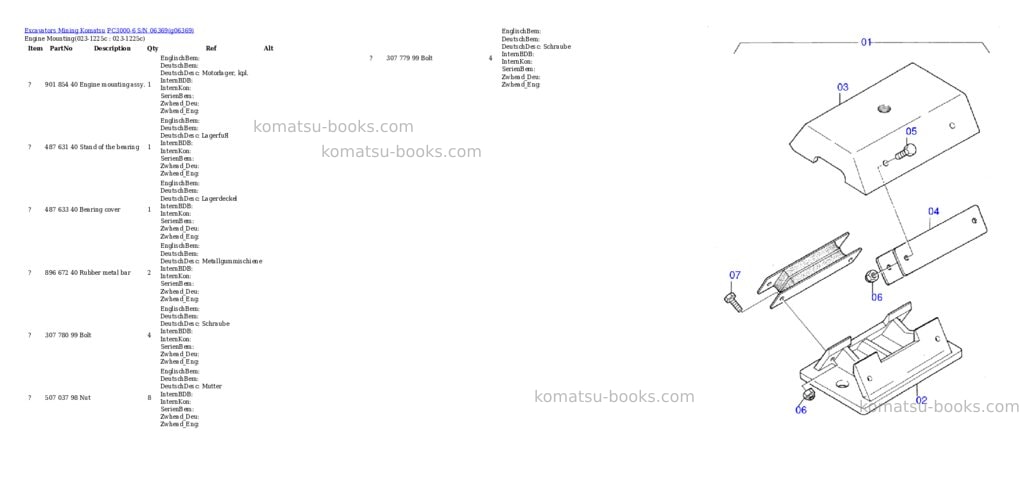 Komatsu PC3000-6 S/N 06369 Parts catalog cover