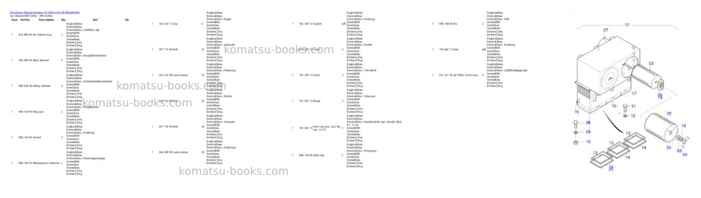 Komatsu PC3000-6 S/N 06369 Parts catalog cover Page 7