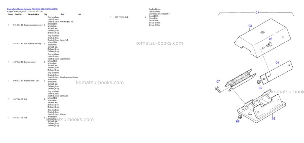Komatsu PC3000-6 S/N 06370 Parts catalog cover