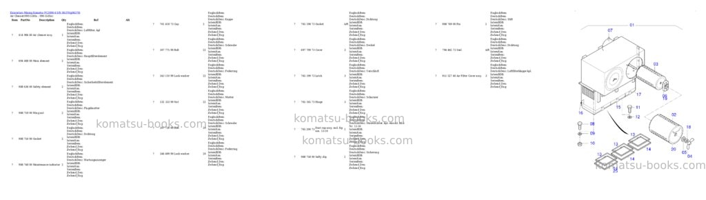 Komatsu PC3000-6 S/N 06370 Parts catalog cover Page 8