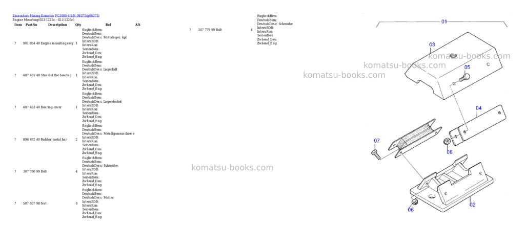Komatsu PC3000-6 S/N 06371 Parts catalog cover
