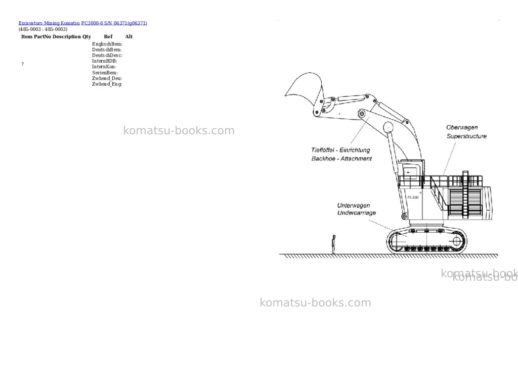 Komatsu PC3000-6 S/N 06371 Parts catalog cover Page 10