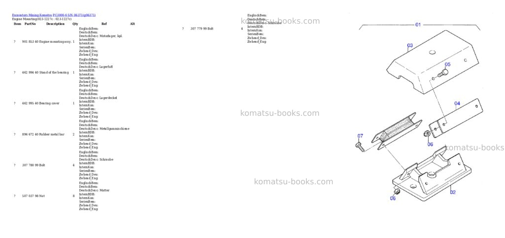 Komatsu PC3000-6 S/N 06371 Parts catalog cover Page 2