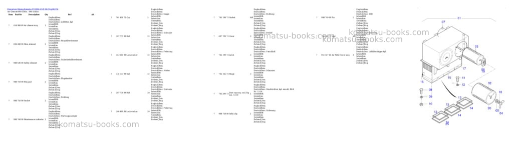 Komatsu PC3000-6 S/N 06374 Parts catalog cover Page 7